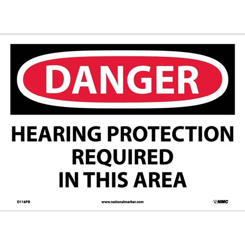 Danger Hearing Protection Required In This Area Sign (D116PB)