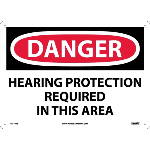 Danger Hearing Protection Required In This Area Sign (D116RB)