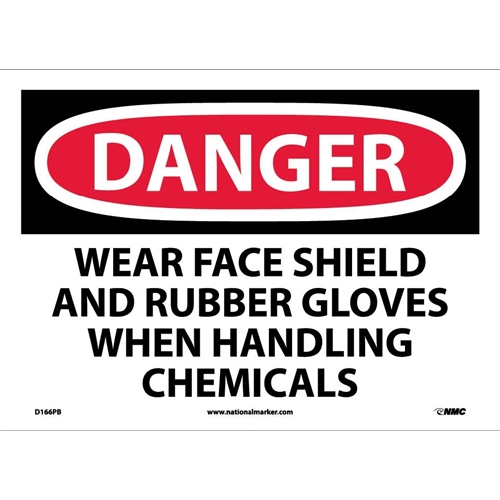 Danger Wear Ppe When Handling Chemicals Sign (D166PB)