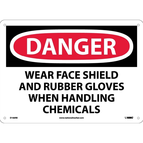 Danger Wear Ppe When Handling Chemicals Sign (D166RB)