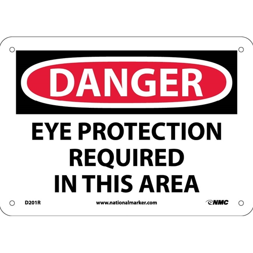 Danger Eye Protection Required In This Area Sign (D201R)