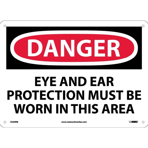 Danger Eye And Ear Protection Must Be Worn Sign (D209RB)