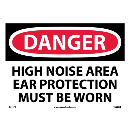 Danger High Noise Area Ear Protection Must Be Worn Sign (D211PB)