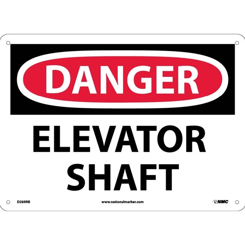 Danger Elevator Shaft Sign (D269RB)