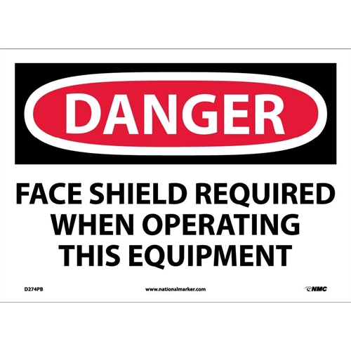 Danger Face Shield Required Sign (D274PB)