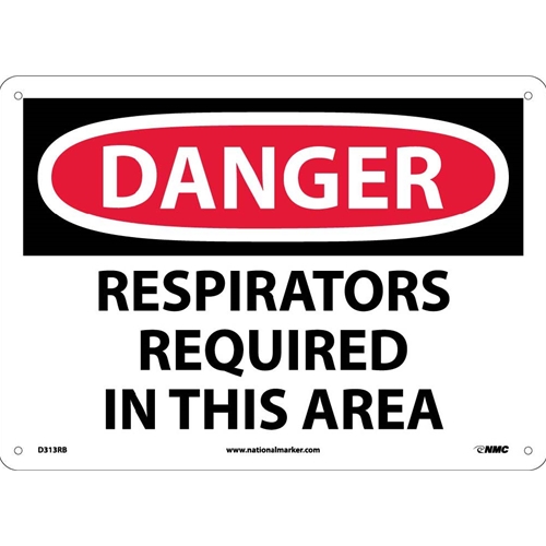 Danger Respirators Required In This Area Sign (D313RB)