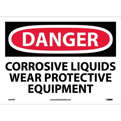 Danger Corrosive Liquids Sign (D424PB)