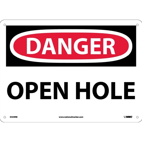 Danger Open Hole Sign (D459RB)