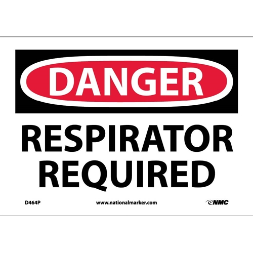 Danger Respirator Required Sign (D464P)