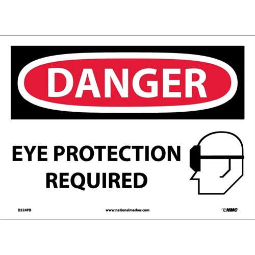 Danger Eye Protection Required Sign (D524PB)