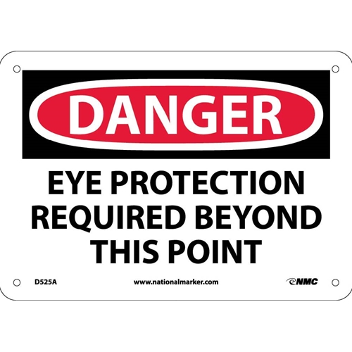 Danger Eye Protection Required Beyond This Point Sign (D525A)