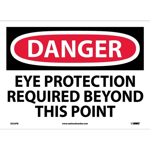 Danger Eye Protection Required Beyond This Point Sign (D525PB)