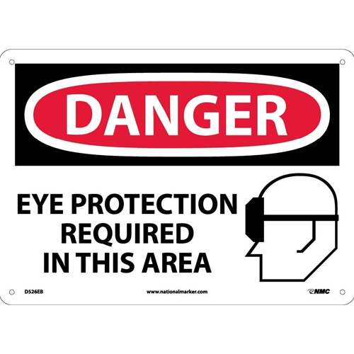 Danger Eye Protection Required In This Area Sign (D526EB)