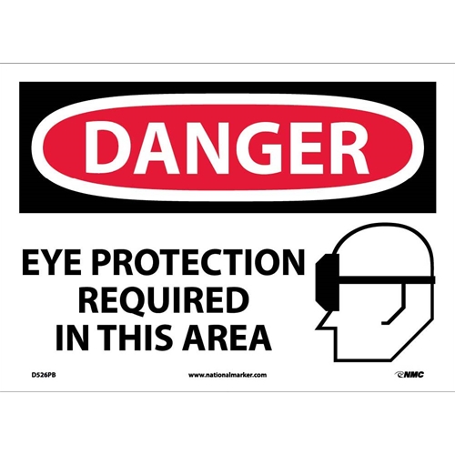 Danger Eye Protection Required In This Area Sign (D526PB)