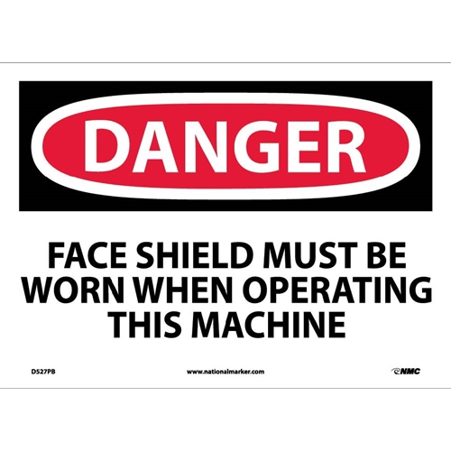 Danger Face Shield Must Be Worn Sign (D527PB)