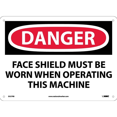 Danger Face Shield Must Be Worn Sign (D527RB)