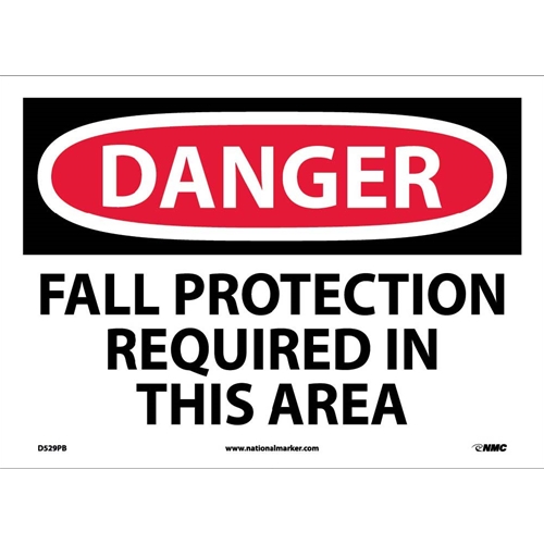 Danger Fall Protection Required In This Area Sign (D529PB)