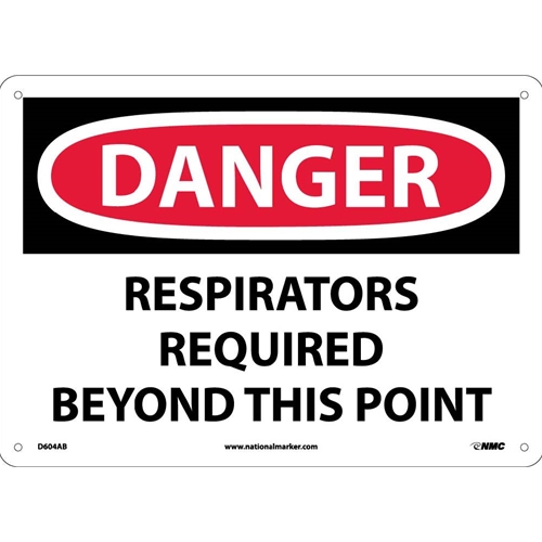Danger Respirators Required Beyond This Point Sign (D604AB)