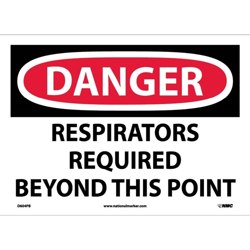 Danger Respirators Required Beyond This Point Sign (D604PB)