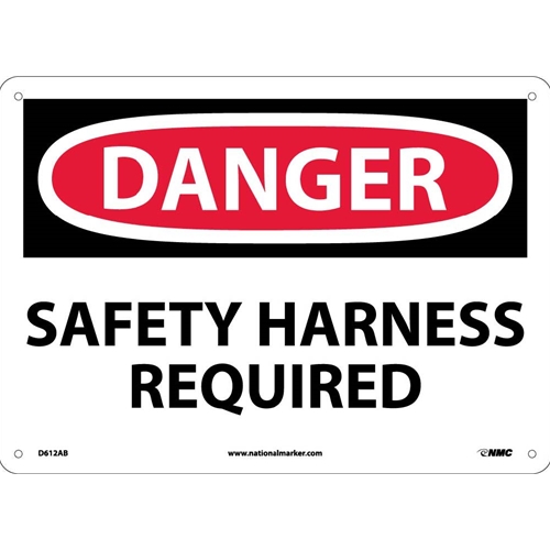 Danger Safety Harness Required Sign (D612AB)