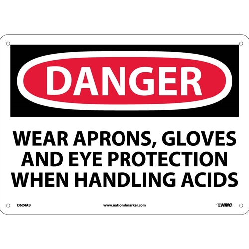 Danger Wear Ppe When Handling Acids Sign (D624AB)