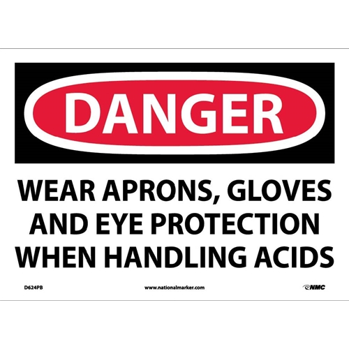 Danger Wear Ppe When Handling Acids Sign (D624PB)