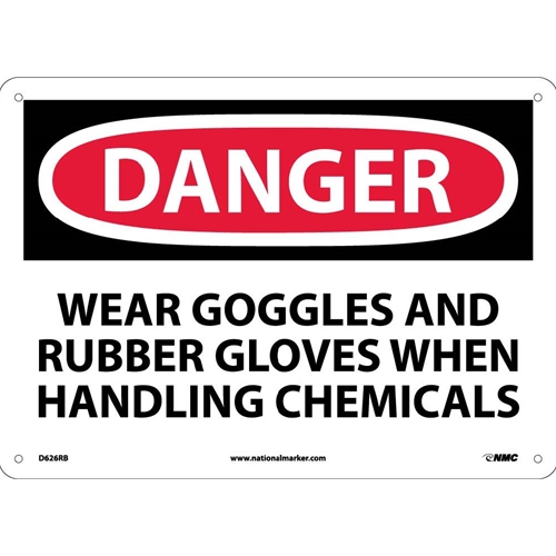Danger Wear Ppe When Handling Chemicals Sign (D626RB)