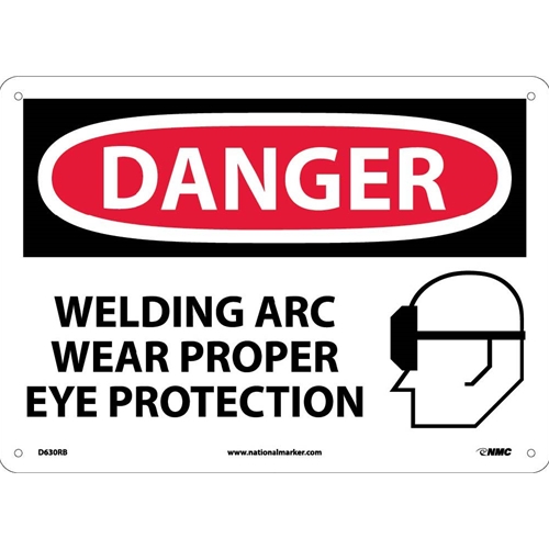 Danger Welding Arc Wear Proper Eye Protection Sign (D630RB)