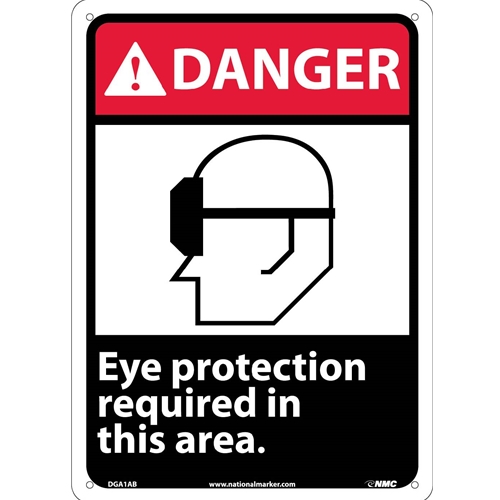 Danger Eye Protection Required In This Area Sign (DGA1AB)