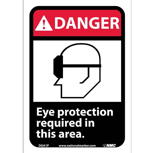 Danger Eye Protection Required In This Area Sign (DGA1P)