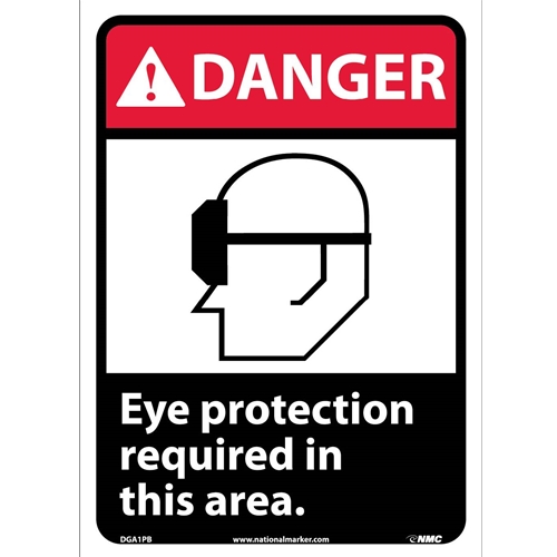 Danger Eye Protection Required In This Area Sign (DGA1PB)
