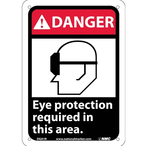 Danger Eye Protection Required In This Area Sign (DGA1R)