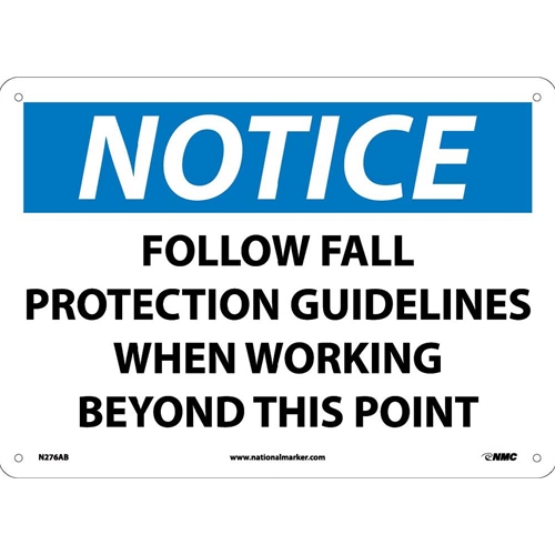 Notice Fall Protection Guidelines Sign (N276AB)