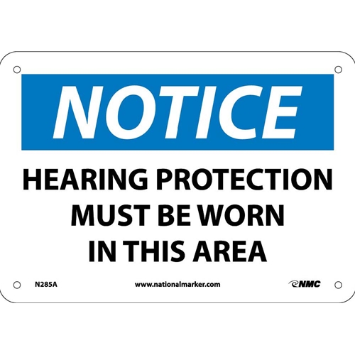 Notice Hearing Protection Must Be Worn Sign (N285A)