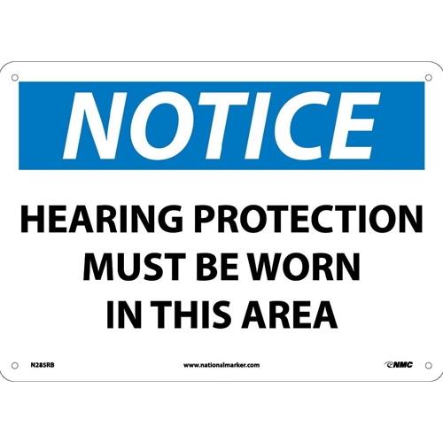 Notice Hearing Protection Must Be Worn Sign (N285RB)