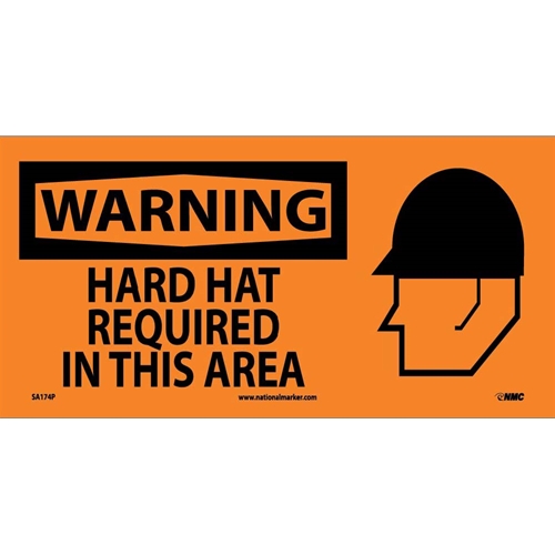 Warning Hard Hat Required In This Area Sign (SA174P)