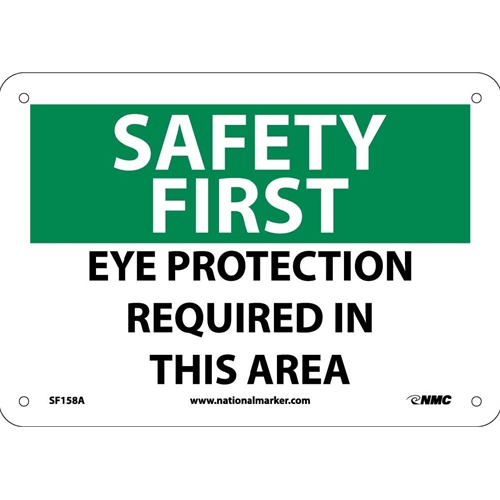 Safety First Eye Protection Required In This Area Sign (sf158a)