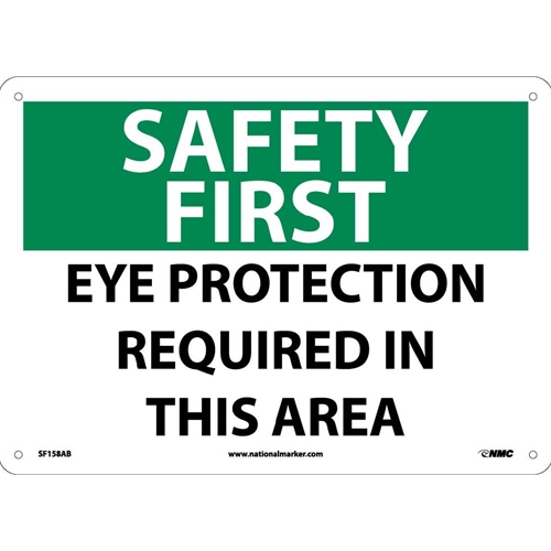 Safety First Eye Protection Required In This Area Sign (SF158AB)