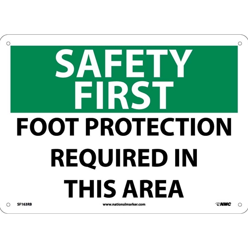 Safety First Foot Protection Required In This Area Sign (SF163RB)