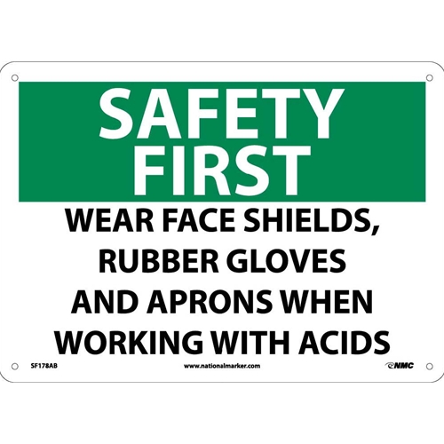 Safety First Wear Ppe When Working With Acids Sign (SF178AB)