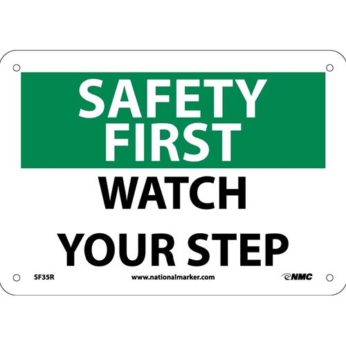 Safety First Watch Your Step Sign (SF35R)