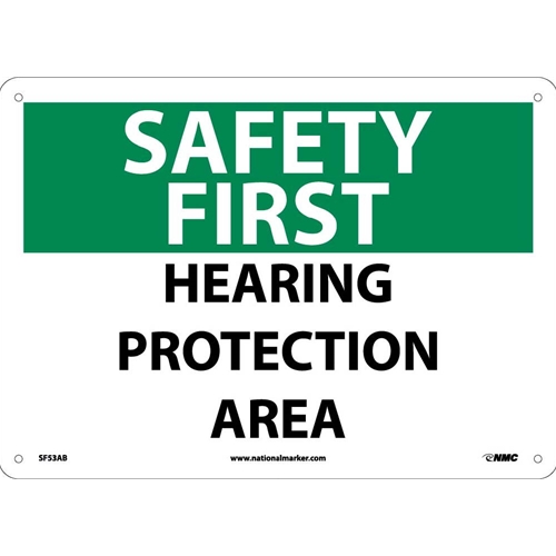Safety First Hearing Protection Area Sign (SF53AB)