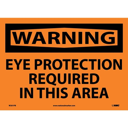 Warning Eye Protection Required In This Area Sign (W201PB)
