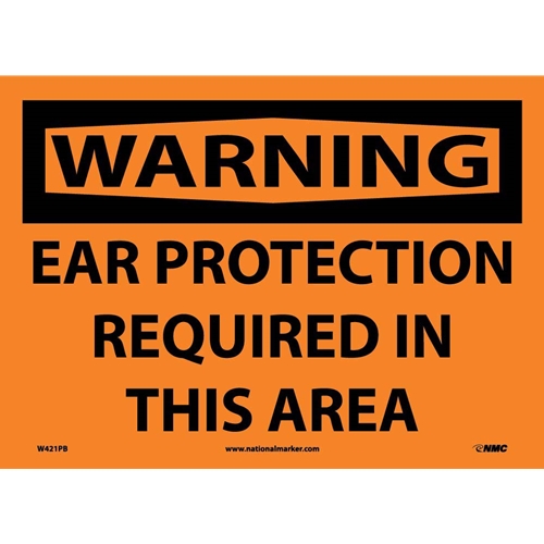 Warning Ear Protection Required In This Area Sign (W421PB)