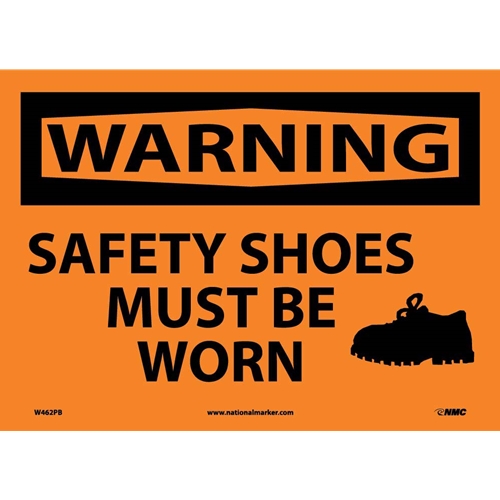 Warning Safety Shoes Must Be Worn Sign (W462PB)