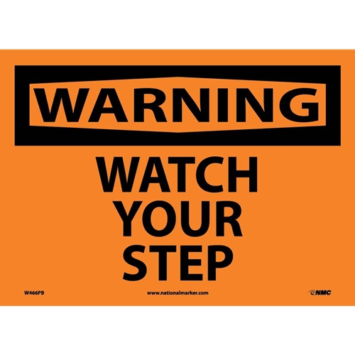 Warning Watch Your Step Sign (W466PB)