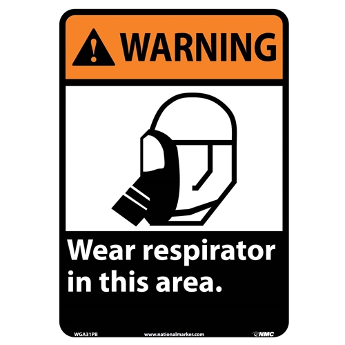 Warning Wear Respirator In This Area Sign (WGA31PB)