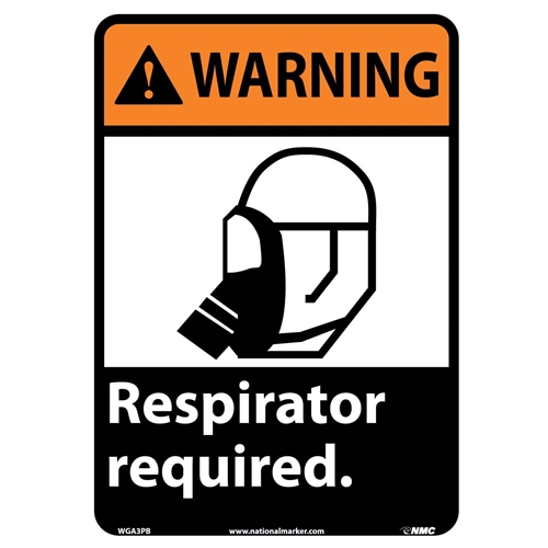 Warning Respirator Required Sign (WGA3PB)