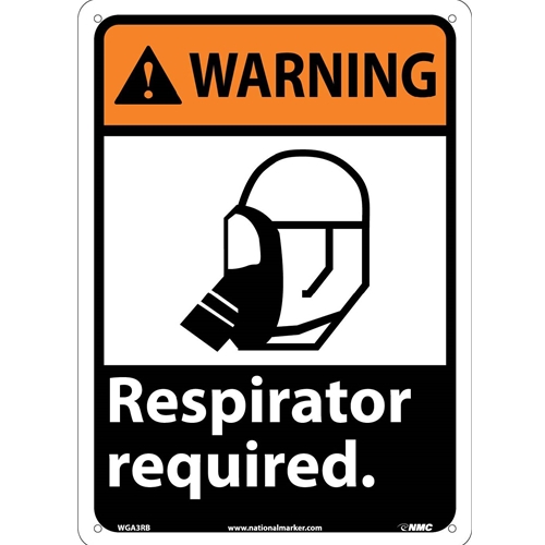 Warning Respirator Required Sign (WGA3RB)