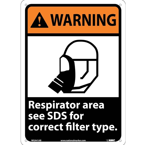 Warning Respirator Area Instructions Sign (WGA41PB)